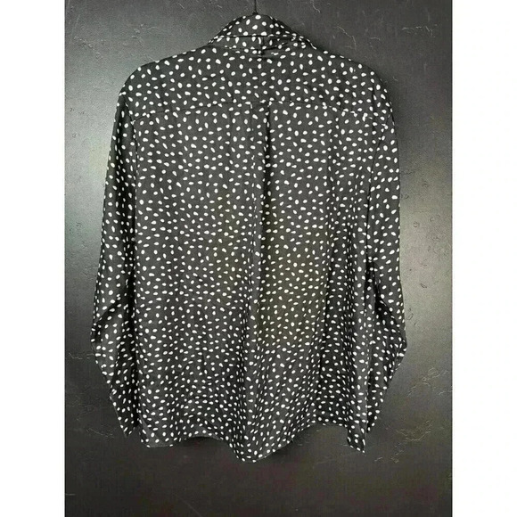 Jason Wu Womens Black Polka Dot Tie Neck Blouse Size 8 Rent the Runway Pre-owned - Picture 4 of 7